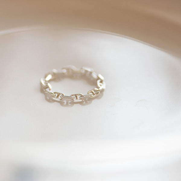 純銀戒指｜義大利925銀鏈環造型戒指「SR-228」23.12-1